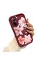 Realme C67 Compatible Case Camera Protector Floral Case Burgundy Lover Couple Silicone Phone Case - 2