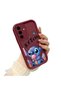 Samsung Galaxy A36 5g Compatible Case Camera Protector Stitch Pattern Burgundy Lover Couple Silicone Phone Case - 3
