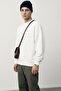 Men's Oversize Sweatshirt Fantasy Back Printed White – Crew Neck, 3 Thread Raster Fleece - 2