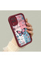 Samsung Galaxy A12/M12 Compatible Case Camera Protector Stitch Pattern Burgundy Dear Couple Silicone Phone Case - 2