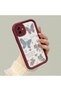 Samsung Galaxy A04 Compatible Case Camera Protector Heart Pattern Burgundy Dear Couple Silicone Phone Case - 2