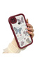 Xiaomi Poco C31 Compatible Case Camera Protector Heart Pattern Burgundy Lover Couple Silicone Phone Case - 3