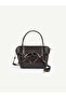 Brown Shk342 Faux Leather, Zippered, Bow Detail, Long Strap, Hand, Arm and Shoulder Bag