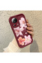 Xiaomi Mi 13 Lite Compatible Case Camera Protector Flower Case Burgundy Lover Couple Silicone Phone Case