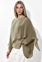 Oversize Slim Draped Woven Blouse - 2