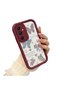 Samsung Galaxy A05S Compatible Case Camera Protector Heart Pattern Burgundy Dear Couple Silicone Phone Case - 3