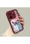 Xiaomi Redmi Note 14 Compatible Case Camera Protector Stitch Pattern Maroon Lover Couple Silicone Phone Case - 2