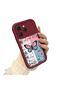 Tecno Spark 40 Compatible Case Camera Protector Stitch Pattern Maroon Lover Couple Silicone Phone Case - 2
