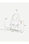 White Shk342 Faux Leather, Zippered, Bow Detail, Long Strap, Hand, Arm and Shoulder Bag - 8