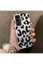 Samsung Galaxy S24 Fe Compatible Black Leopard Print Silicone Phone Case, Shock Protection