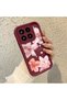 Mi 15 5g Compatible Case Camera Protector Flower Case Burgundy Lover Couple Silicone Phone Case - 3