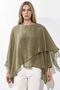 Oversize Slim Draped Woven Blouse - 7