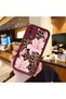 Oppo A55 Compatible Case Camera Protective Flower Case Maroon Lover Couple Silicone Phone Case