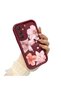 Samsung Galaxy A34 Compatible Case Camera Protector Flower Case Burgundy Lover Couple Silicone Phone Case - 3