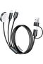 كابل شحن متعدد الاستخدامات، 3 في 2 USB-C، لساعة أبل، آيفون 17/16/15، لايتنينج، مغناطيسي، شحن سريع، 4 أقدام أسود، للسفر والتخييم