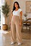 Women's High Waist Pleated Hidden Pocket Relaxed Fit Wide Leg Maternity Pants - 3