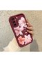 Samsung Galaxy M23/M13 Compatible Case Camera Protective Flower Case Burgundy Lover Couple Silicone Phone Case - 2