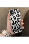 iPhone 12/12 Pro Compatible Black Leopard Print Silicone Phone Case, Shock Protection