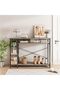 3 Tier Modern Sofa Table with Storage Shelf Coffee Corner,Black - 6