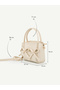 Cream Shk342 Faux Leather, Zippered, Bow Detail, Long Strap, Hand, Arm and Shoulder Bag - 8
