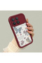 Poco F8 Pro 5g Compatible Case Camera Protector Heart Pattern Maroon Lover Couple Silicone Phone Case - 3