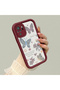 Xiaomi Redmi Note 10 Compatible Case Camera Protector Heart Pattern Burgundy Lover Couple Silicone Phone Case - 2