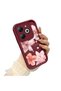 Infinix Smart 8/8 Pro Compatible Case Camera Protective Flower Case Maroon Lover Couple Silicone Phone Case - 3