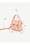 Pink Shk342 Faux Leather, Zippered, Bow Detail, Long Strap, Hand, Arm and Shoulder Bag - 8
