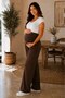Women's High Waist Pleated Hidden Pocket Relaxed Fit Wide Leg Maternity Pants - 3