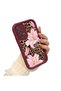Samsung Galaxy A72 Compatible Case Camera Protector Flower Case Burgundy Lover Couple Silicone Phone Case - 3