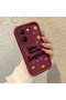 Vivo Y36 Compatible Case Camera Protector Heart Pattern Maroon Lover Couple Silicone Phone Case - 3