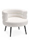 Modern Bouclé Accent Chair with Curved Backrest, Upholstered Vanity Chair with Black Metal Legs for Living Room, Bedroom & Makeup Room - 6
