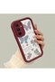Samsung Galaxy A15 Compatible Case Camera Protector Heart Pattern Burgundy Dear Couple Silicone Phone Case - 2