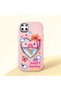 Realme C25Y Compatible Case Camera Protector Pink Heart Pattern Silicone Lover Couple Phone Case