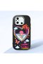 Poco C55 Compatible Case Camera Protector Black Heart Pattern Silicone Lover Couple Phone Case