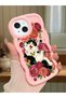 iPhone 14 Compatible Case Camera Protector Pink Silicone Lover Couple Phone Case Cover with Cat