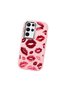 Samsung Galaxy S22 Ultra Compatible Case Camera Protective Pink Kiss Patterned Silicone Lover Couple Phone Case - 3