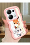 Redmi Note 13 Pro 4g Compatible Case Camera Protection Pink Silicone Lover Couple Phone Case Cartoon Pattern