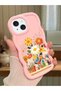 iPhone 15 Compatible Case Camera Protector Pink Silicone Lover Couple Phone Case Floral Case