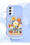 Samsung Galaxy A34 5g Compatible Case Camera Protector Blue Silicone Lover Couple Phone Case Floral Case - 2