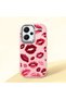 Redmi Note 13 Pro Plus 5g Compatible Case Camera Protective Pink Kiss Patterned Silicone Lover Couple Phone Case
