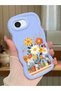 iPhone 17E Compatible Case Camera Protector Blue Silicone Lover Couple Phone Case Floral Case