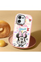 Oppo A6 Pro Compatible Case Camera Protective Pink Minnie Patterned Silicone Lover Couple Phone Case - 2