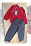 Oversize Front Embroidered Ribbed Boys' Top and Bottom Set - 3