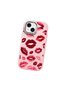 iPhone 15 Compatible Case Camera Protector Pink Kiss Pattern Silicone Lover Couple Phone Case - 3