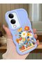 Vivo Y04 Compatible Case Camera Protector Blue Silicone Lover Couple Phone Case Floral Case