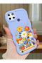 Realme C21Y Compatible Case Camera Protector Blue Silicone Couple Phone Case Floral Case