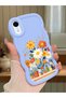 iPhone Xr Compatible Case Camera Protector Blue Silicone Lover Couple Phone Case Floral Case