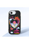 iPhone 16E Compatible Case Camera Protector Black Heart Pattern Silicone Lover Couple Phone Case