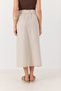 Women's Cotton Tie-Up Slit Skirt Cream - 5